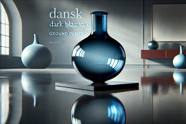 Dansk Dark Blue Glass Vase Ground Pontil