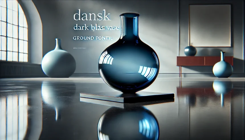 Dansk Dark Blue Glass Vase Ground Pontil